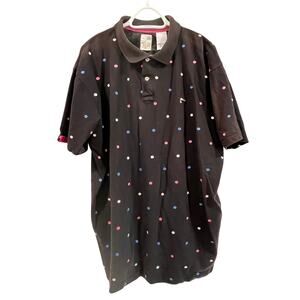 Parish 3XL Black Polka Dot Polo Shirt Health Wealth Wisdom Streetwear